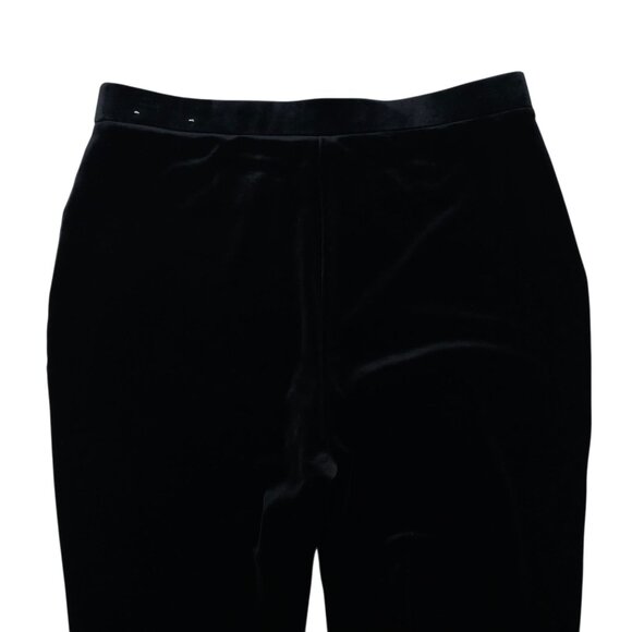 Chicos Velvet Pull On Pants Womens Size 1 US 8 Stretch Mid Rise Ankle Black - Picture 11 of 16